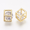 Brass Cubic Zirconia Charms KK-P078-07-2