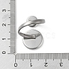 Non-Tarnish 304 Stainless Steel Open Cuff Ring Findings STAS-E124-05G-P-4