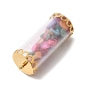 Glass Tube with Natural & Synthetic Mixed Gemstone Chip Beads Inside Pendants LS-FIND-B054-01G-04-2