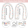 2Pcs 2 Styles Rainbow Macaron Color Resin Beaded Bag Straps DIY-WR0002-64-2
