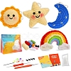 4 Style Sun Moon Star Rainbow Keychain DIY Knitting Kits for Beginners PW-WG13842-01-1