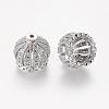 Brass Cubic Zirconia Beads ZIRC-F001-183B-P-2