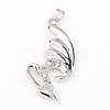 Swan Alloy Rhinestone Pendants PALLOY-L198-01P-1