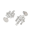 Brass Micro Pave Clear Cubic Zirconia Pendants KK-K351-75P-2