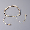 Cowrie Shell Choker Necklaces NJEW-JN02388-01-4
