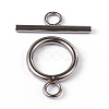 Tarnish Resistant 304 Stainless Steel Ring Toggle Clasps STAS-L176-12P-1