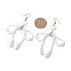 Bowknot with Star Natural Shell & Glass Seed Dangle Earring EJEW-MZ00123-3