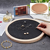 92-Slot Wooden Ring Jewelry Display Round Tray EDIS-WH0030-20B-3