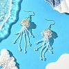 304 Stainless Steel Glass Seed Beads Jellyfish Dangle Earrings EJEW-MZ00553-03-1