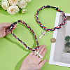 2Pcs Stainless Steel Baseball Cross Pendant Braided Nylon Cord Necklaces NJEW-UN0001-83-4