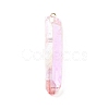 Electroplated Natural Quartz Pendants G-P315-B01-08G-1