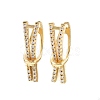 Brass Micro Pave Clear Cubic Zirconia Line Hoop Earrings EJEW-G446-02G-4