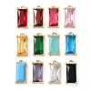 Brass Glass Charms KK-Z141-09G-1