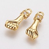 Brass Micro Pave Cubic Zirconia Pendants X-ZIRC-G133-02G-B-2