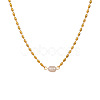 304 Stainless Steel & Natural Freshwater Pearl Potato Link Chain Necklaces for Women FS-WG4D4E4-01-2
