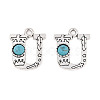 Synthetic Turquoise & Alloy Pendants PALLOY-H146-01AS-U-1