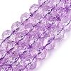 Crackle Transparent Glass Beads Strands GLAA-N063-10mm-13-1