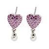 Rack Plating Brass Micro Pave Cubic Zirconia Stud Earring EJEW-C102-09P-1