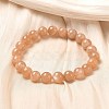 Natural Sunstone Beaded Stretch Bracelets for Men Women BJEW-I322-01-2