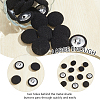 20Pcs Cloth with Aluminum Base Buttons BUTT-NB0001-77D-4