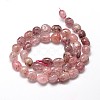 Natural Strawberry Quartz Gemstone Nuggets Bead Strands X-G-J336-27-2