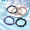 12 Constellation Natural Mixed Gemstone Chip Beaded Stretch Bracelets Sets for Women Men BJEW-JB10264-03-4