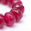 Faceted Rondelle Dyed Natural White Jade Bead Strands G-R343-4x6-07-4