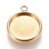 Ion Plating(IP) 304 Stainless Steel Pendant Cabochon Settings STAS-K202-03E-G-1