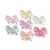 UV Plated & Crackle Transparent Acrylic Beads OACR-G033-04C-1