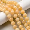 Natural Yellow Jade Bead Strands G-K121-01-14mm-2