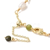 Natural Pearl & Dyed Tourmaline Beaded Bracelet BJEW-C051-18G-3
