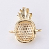 Brass Micro Pave Cubic Zirconia Links ZIRC-E135-05G-2