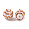 Striped Resin Rhinestone Beads OACR-A037-01F-2