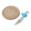 Gemstone Chip Pendants PALLOY-JF02299-01-4