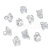 Brass Clear Cubic Zirconia Charms ZIRC-G170-11P-1