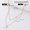 304 Stainless Steel Crystal Rhinestone Pendant Double Layer Necklaces for Women OK0426-4-1