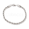 Tarnish Resistant 5MM 201 Stainless Steel Rope Chain Bracelets for Women BJEW-R318-02P-1