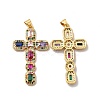 Rack Plating Eco-Friendly Brass Micro Pave Cubic Zirconia Pendants LS-KK-A177-05G-1