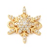 Brass Micro Pave Cubic Zirconia Connector Charms KK-U053-06G-1