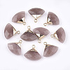 Electroplate Natural Strawberry Quartz Pendants X-G-T112-04B-1