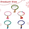 5Pcs 5 Colors Word Love Beads Stretch Bracelets Set for Girl Women BJEW-SZ0001-97-7