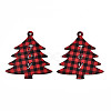 Christmas Theme Single-Sided Printed Wood Big Pendants WOOD-N005-59-1