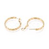 Oval Brass Hoop Earrings EJEW-T047-97G-4