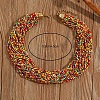 Plastic Beaded Multi-strand Necklaces ZG0249-4-2