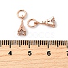 Brass Micro Pave Cubic Zirconia Charms ZIRC-G133-04RG-1-3