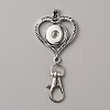 Alloy Rhinestone Snap Keychain Making KEYC-WH0018-79-1