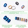 Unicraftale 18Pcs 18 Styles 201 Stainless Steel Grooved Finger Ring Settings STAS-UN0042-78-5