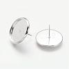 Brass Ear Stud Settings KK-Q004-S-2