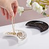 Ceramic Whiteware Moon Ring Holder DJEW-WH0011-34-3
