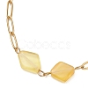 Natural Amber Beads Link Bracelets BJEW-JB13495-4